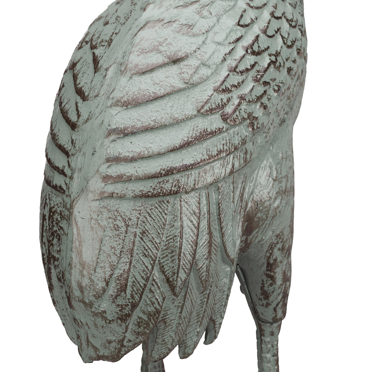 DEKOFIGUR Kranich - Grün, Metall (35/75/22cm) - Relaxdays