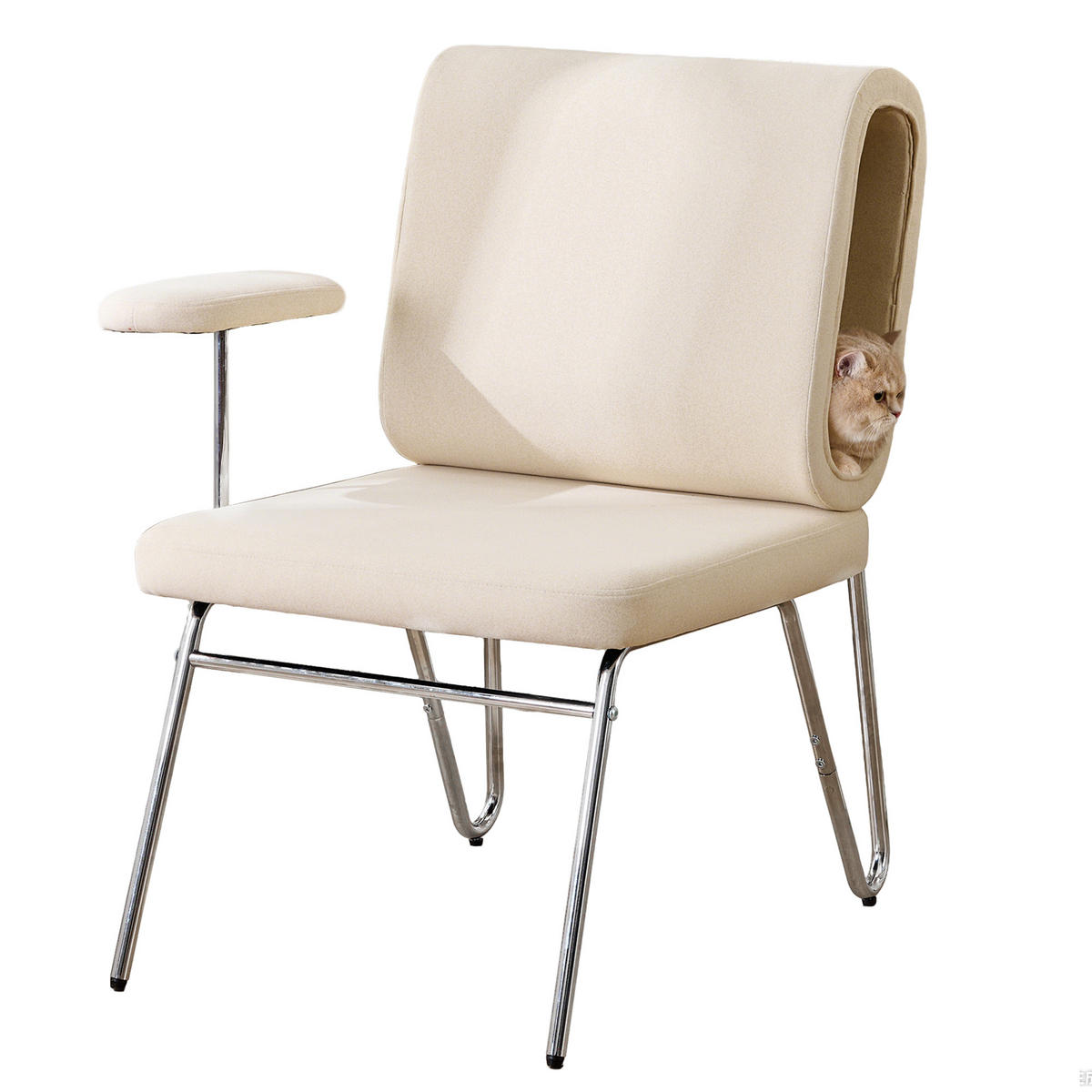 BÜROSTUHL Stoff mit Katzenhöhle 77/70/89 cm Beige - Beige, Textil (70/89/77cm) - Redom
