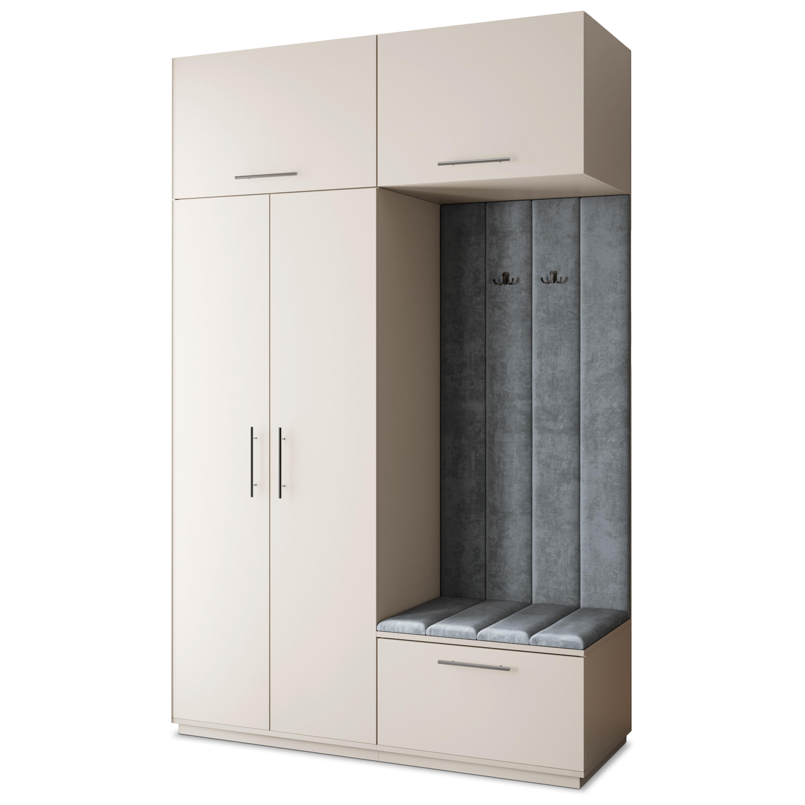 Masseno Garderobenschrank Kaschmir, Grau 150x240x60 cm