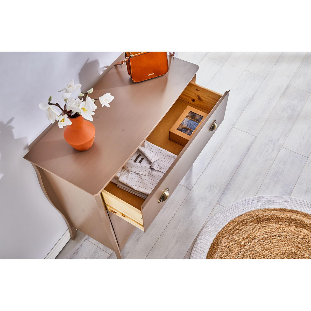 KOMMODE ANTOINETTE - Taupe, Holz (89/87/43cm) - IDIMEX