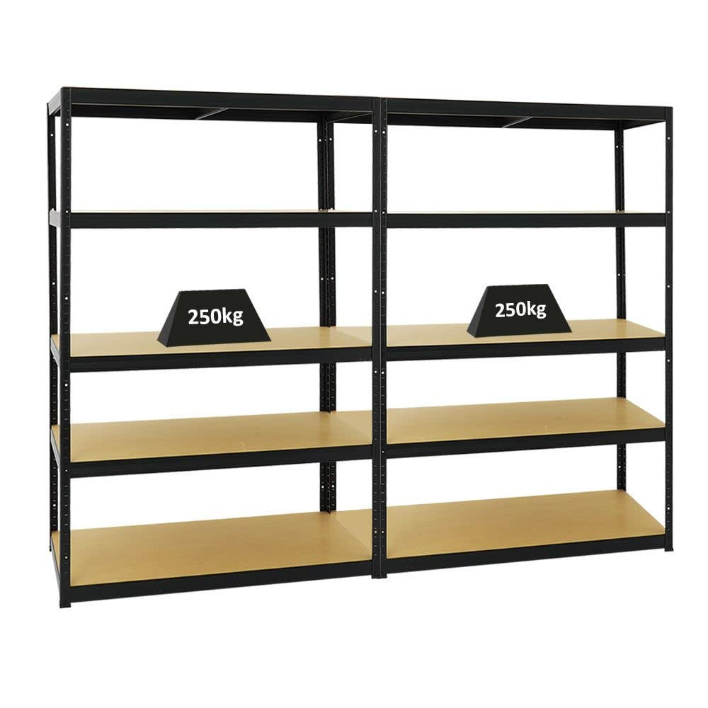 SCHWERLASTREGAL Big Elephant M 2er-Set mit 2x 180x120x60 cm Fachlast 250 kg Schwarz - Schwarz, Metall (240/180/60cm) - PROREGAL