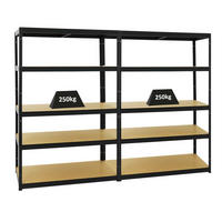 SCHWERLASTREGAL Big Elephant M 2er-Set mit 2x 180x120x60 cm Fachlast 250 kg Schwarz - Schwarz, Metall (240/180/60cm) - PROREGAL