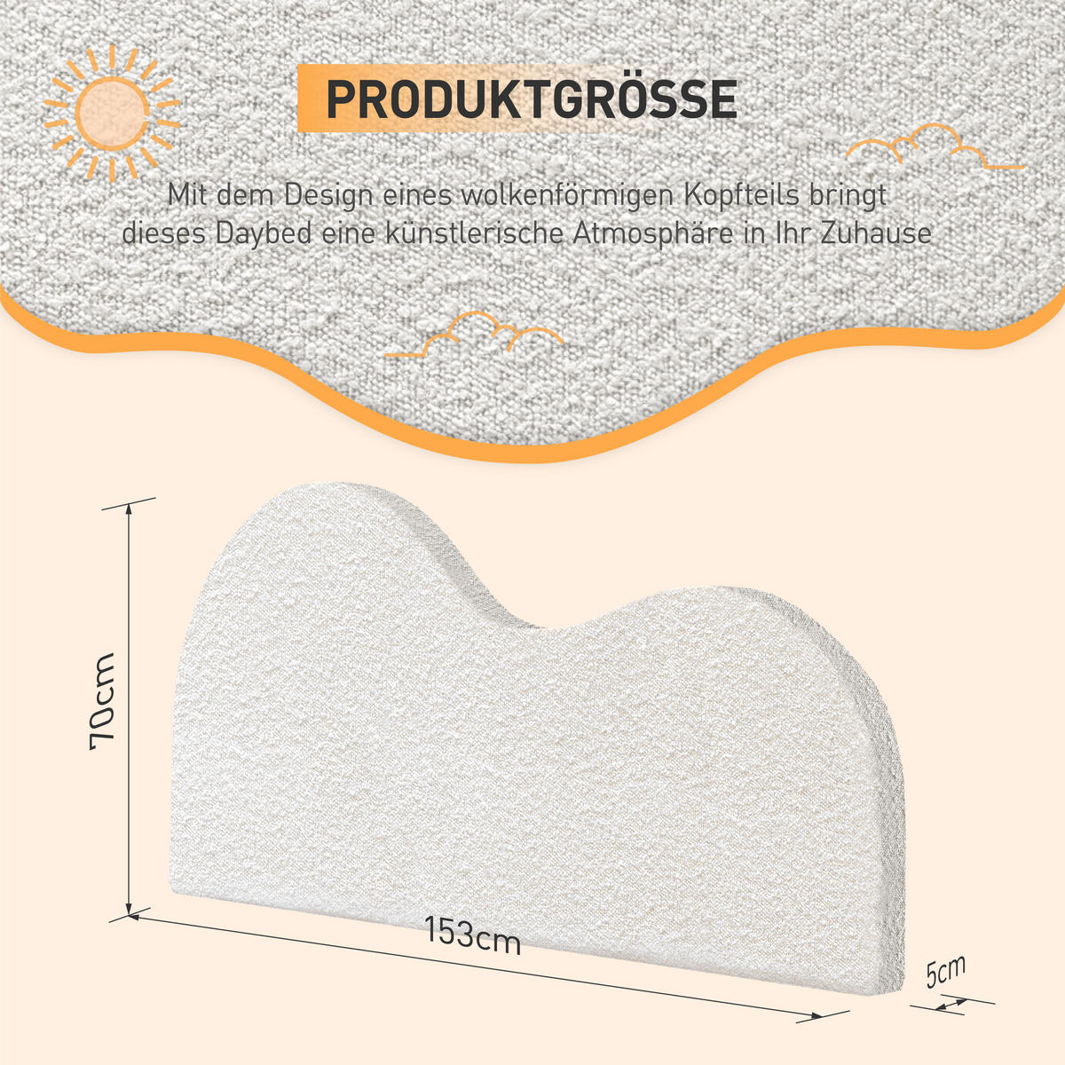 KOPFTEIL Kunstfleece Beige 80*160cm - Beige, Textil (5/80/153cm) - Vercart