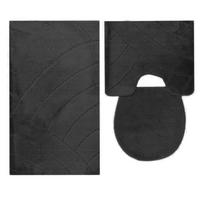 BADEMATTE Set 3 tlg SCHWARZ - Schwarz, Textil (60/100cm) - ROLFNERS