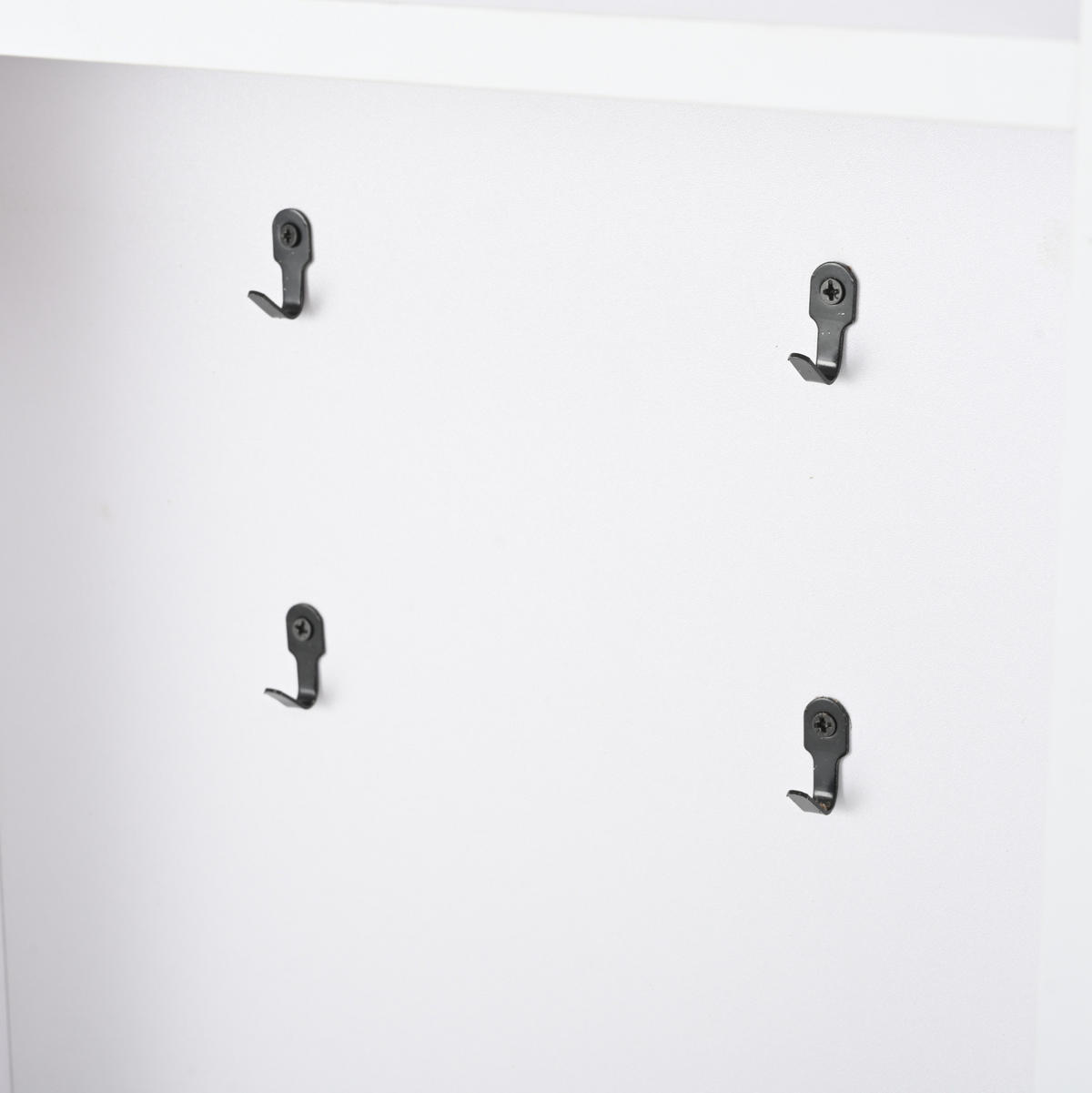 SCHUHSCHRANK aus Spanplatte 100x30x180cm in Weiß mit 8 Haken & Sitzkissen - Weiß, Holzwerkstoff (100/180/30cm) - Modfu