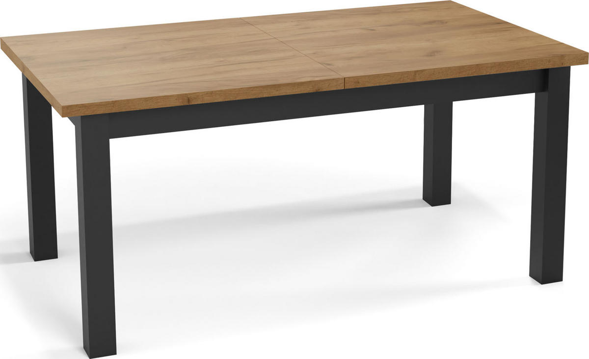 ESSTISCH Davidof rechteckig ausziehbar, Wotan Eiche 160-240/90/76 cm - Eiche Wotan/Schwarz, Holz/Holzwerkstoff (160/90/76cm) - WFL GROUP