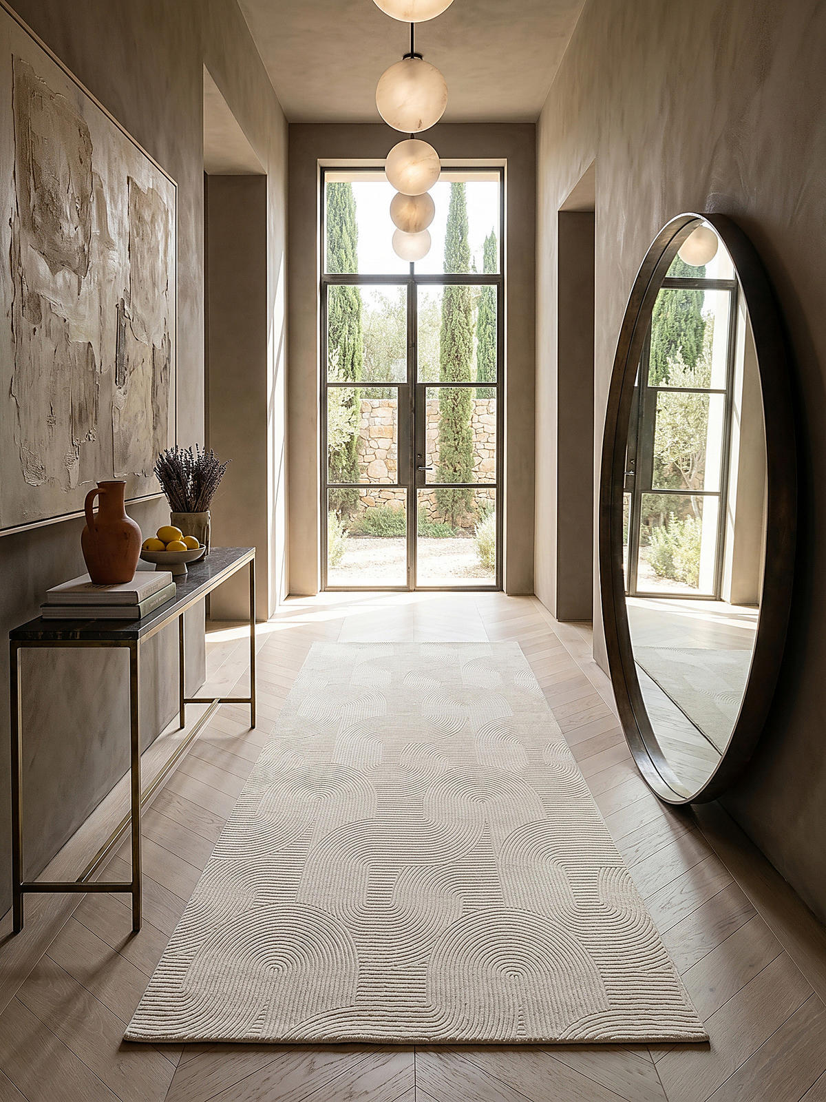TEPPICHLÄUFER Antirutsch Geometrisch DALAR Polypropylen Creme 80 x 300 cm - Beige, Textil (80/300cm) - KADIMA DESIGN