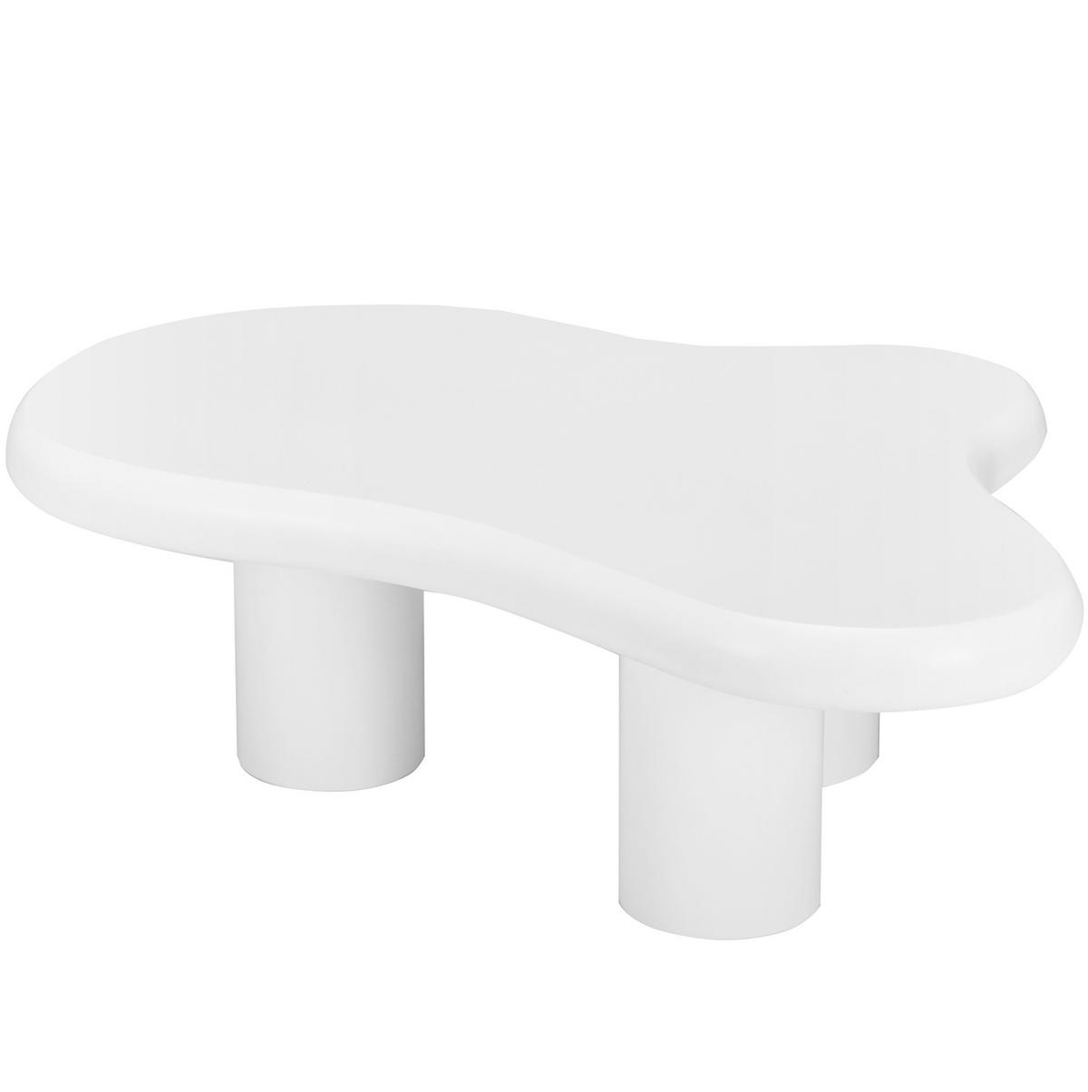 COUCHTISCH 97/67 cm in Wolkenform aus MDF – weiß, leicht und pflegeleicht - Weiß, Holzwerkstoff (97/67/32cm) - BEAOK