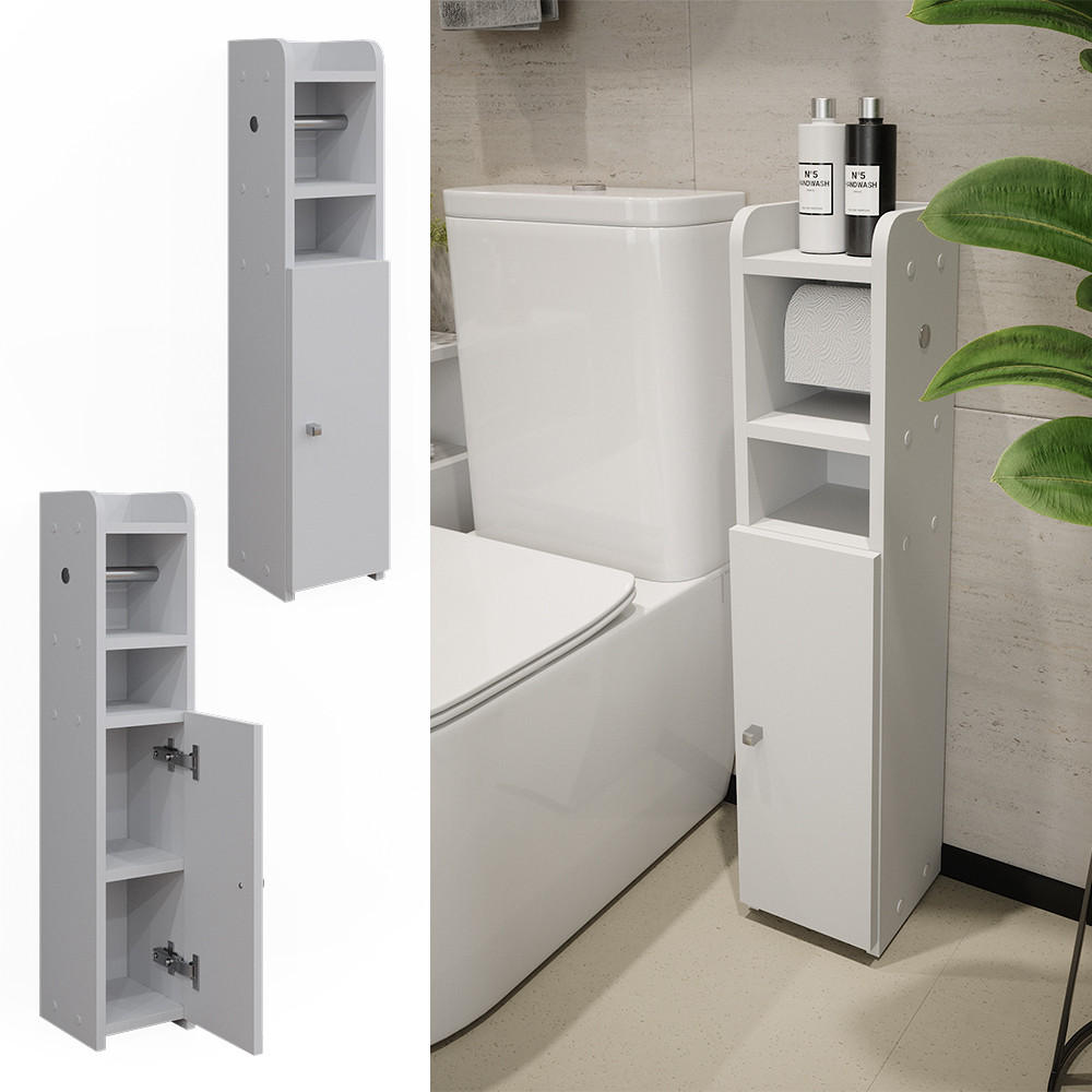 TOILETTENPAPIERSCHRANK Fynn Weiß 17.6 x 82.2 cm mit 1 Tür - Weiß, Holzwerkstoff (17.6/82.2/19.2cm) - Vicco