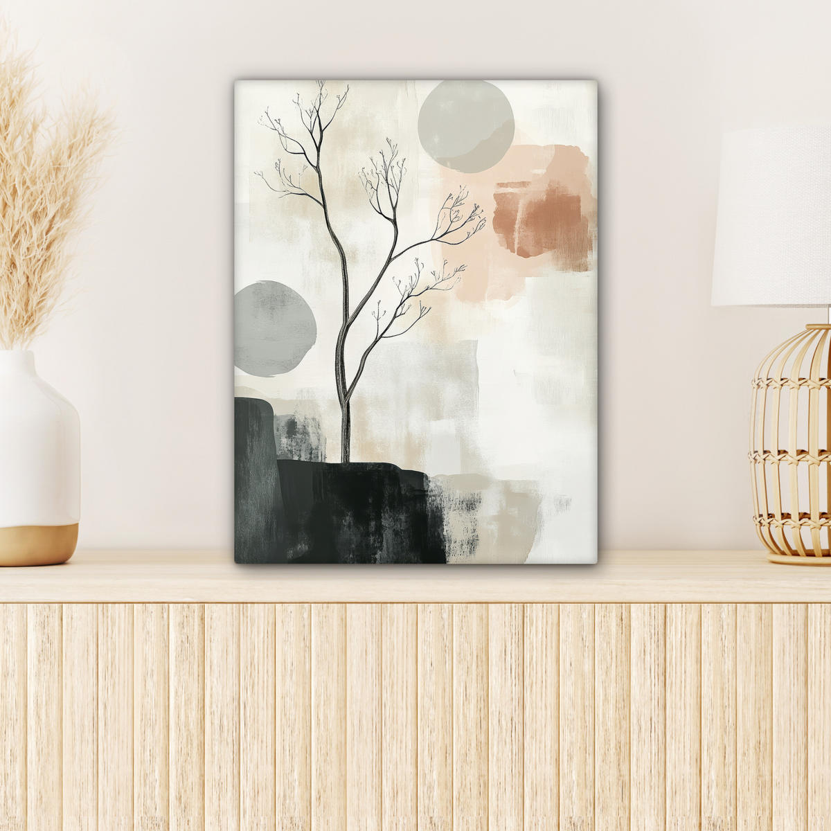 LEINWANDBILD Wabi sabi - Beige - Pflanze 30x40 cm - Sandfarben, Textil (30/40cm) - MuchoWow