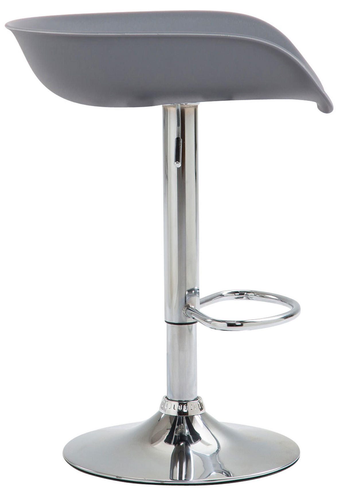BARHOCKER Anna, Gestell Metall in Chromoptik, Kunststoff Grau - Chromfarben/Grau, Kunststoff/Textil (52/77/43cm) - TPFLiving