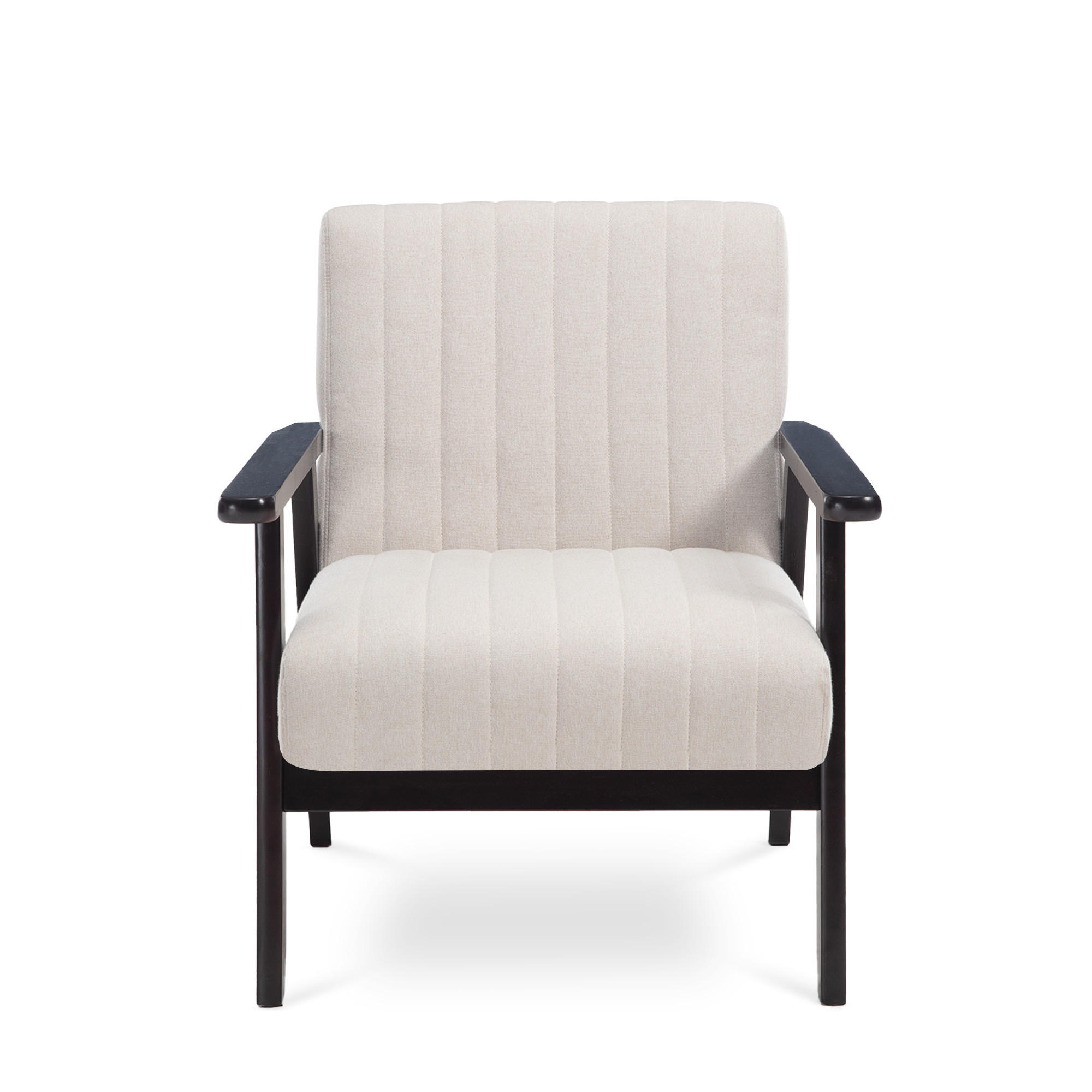 VINTAGE-HOLZSESSEL Erik beige Stoff - Beige/Dunkelbraun, Holz/Textil (65/75.5/75cm) - Sicaan