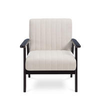 VINTAGE-HOLZSESSEL Erik beige Stoff - Beige/Dunkelbraun, Holz/Textil (65/75.5/75cm) - Sicaan