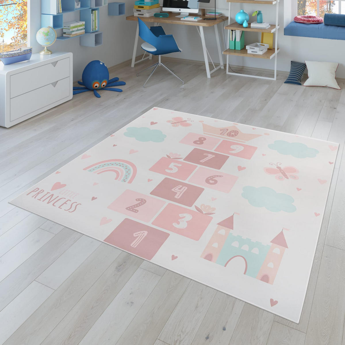 KINDERTEPPICH Herz Creme 200 x 200 cm - Creme, Kunststoff (200/200cm) - TT Home