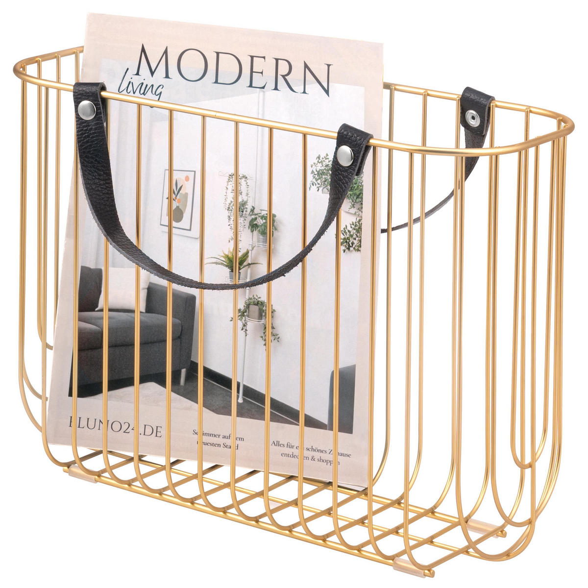 ZEITUNGSSTÄNDER, Gold - Goldfarben, Metall (36/26.5/15.5cm) - eluno