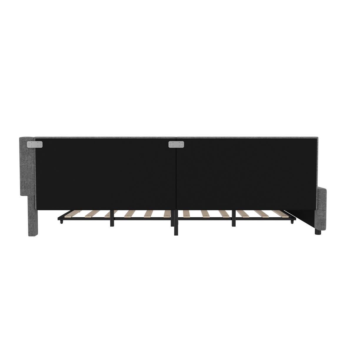 POLSTERBETT 140/200 cm Grau aus Leinen und MDF mit LED-Lichtleiste - Grau, Textil (140/200cm) - OKMYHOME