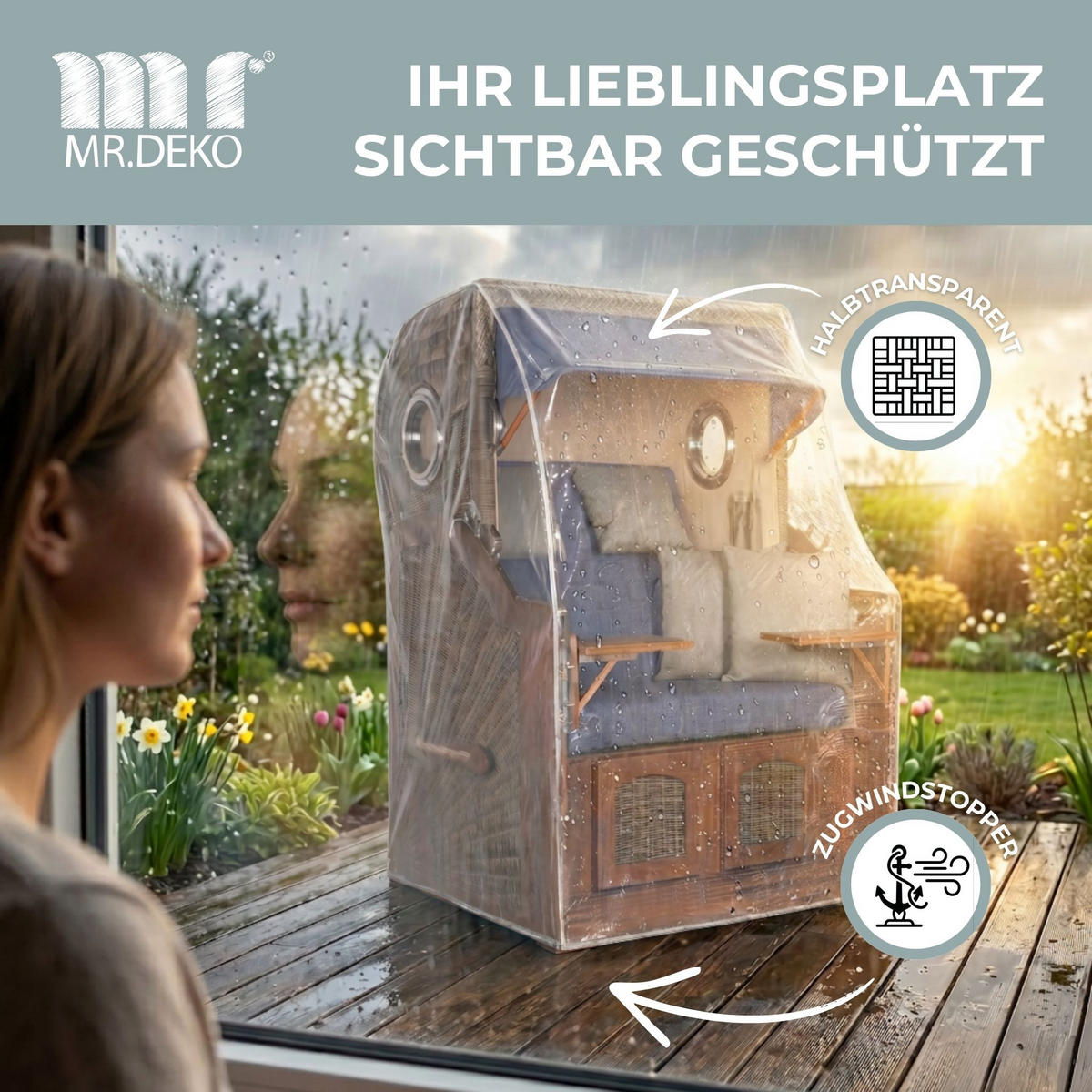 SCHUTZHÜLLE Größe M - Transparent, Kunststoff (120/160/80cm) - Mr. Deko
