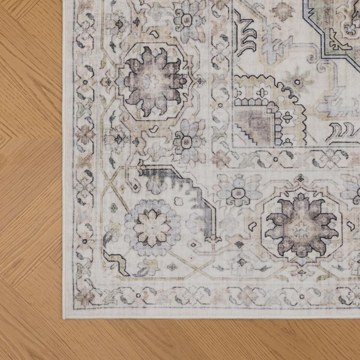 TEPPICH waschbar Flanel Light Beige/Grau 80x150 cm - Multicolor, Textil (80/150cm) - Vercai Rugs