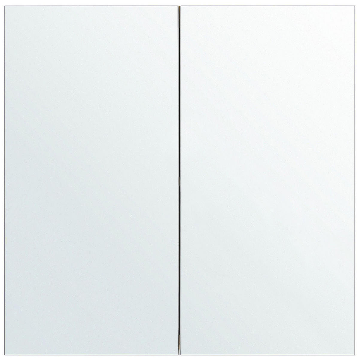 BAD SPIEGELSCHRANK weiß/silber 60/60 cm Navarra - Silberfarben/Weiß, Holz (60/60/14cm) - Beliani