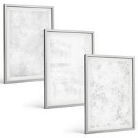 BILDER SET 3er Set - 40x60 cm Silberner Rahmen - Minimalistischer Hintergrund mit weißen Punkten - Silberfarben, Kunststoff (40/60cm) - TULUP