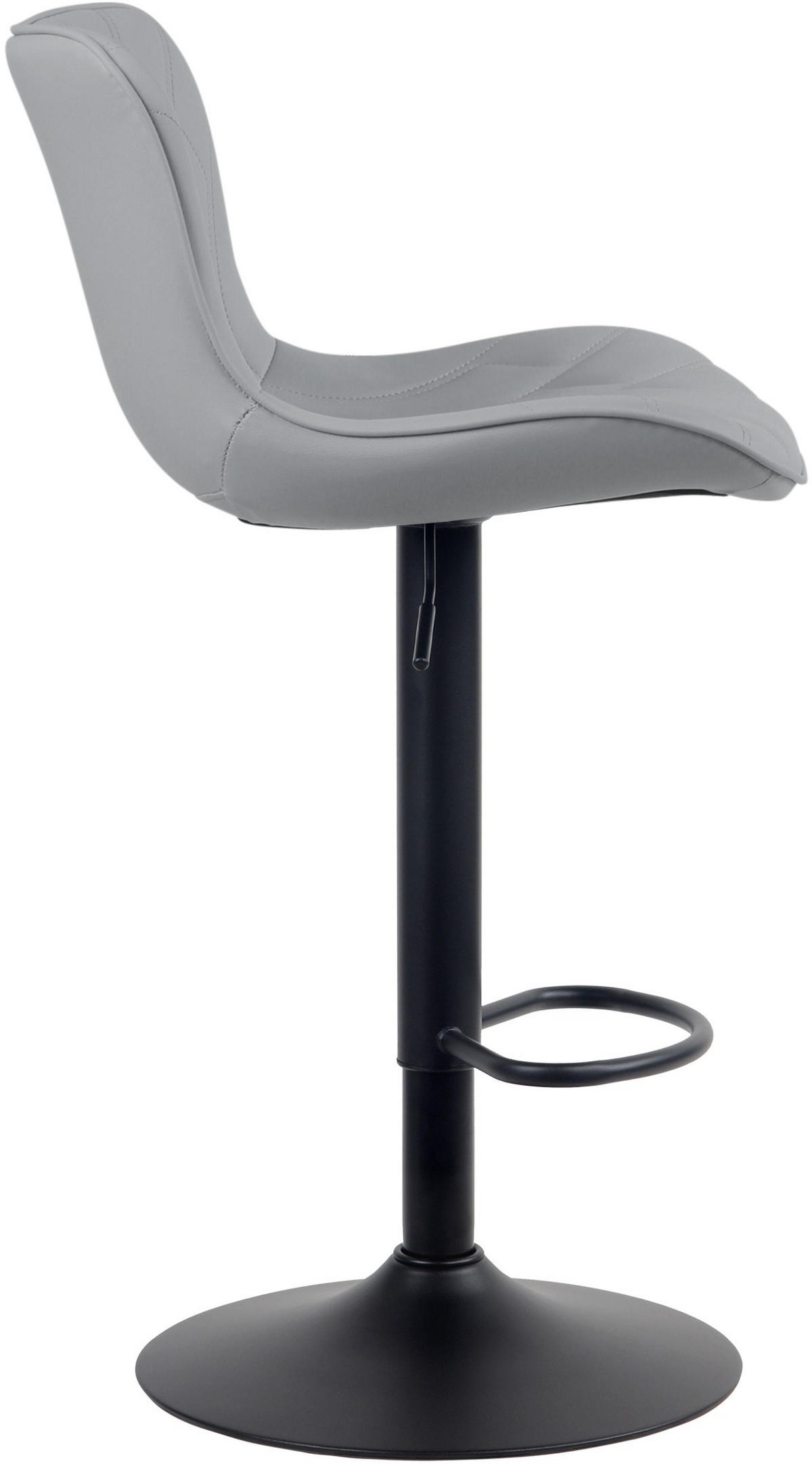 BARHOCKER Lederlook grau - Schwarz/Grau, Textil/Metall (48/83/54cm) - CLP