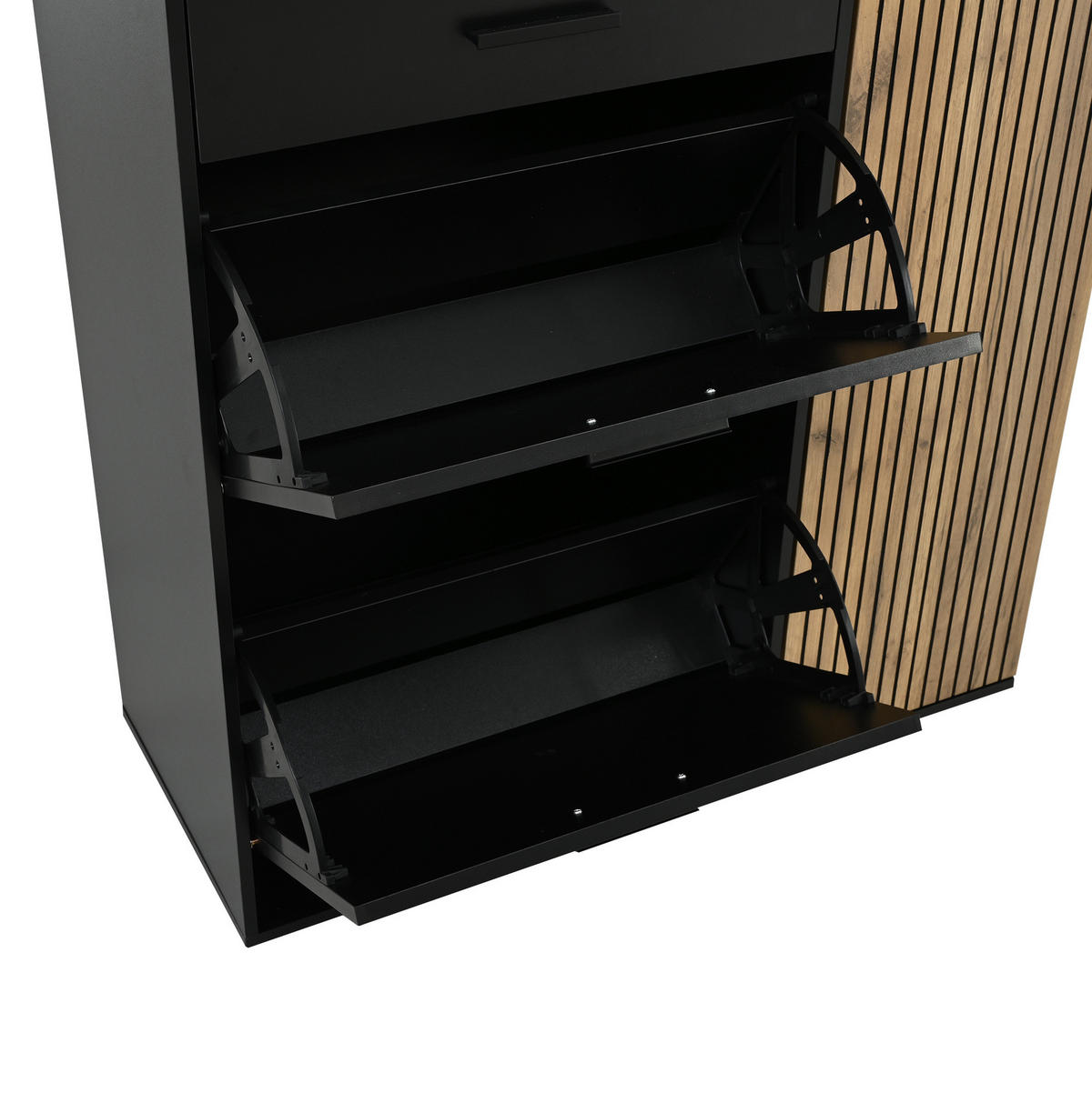 SCHUHSCHRANK aus Spanplatte 85x36x85cm in Natur mit Klapptüren - Naturfarben, Holzwerkstoff (85/85/36cm) - Modfu