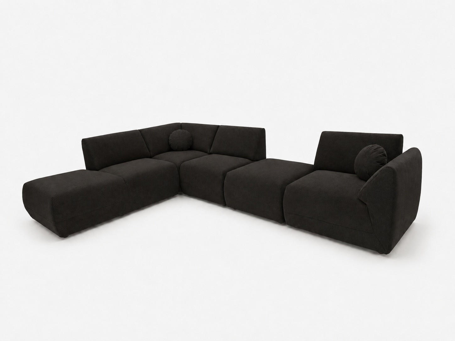 ECKSOFA Cordoba Modulares Links Graphitfarbe - Graphitfarben, Textil (352/244cm) - KS Home Concept