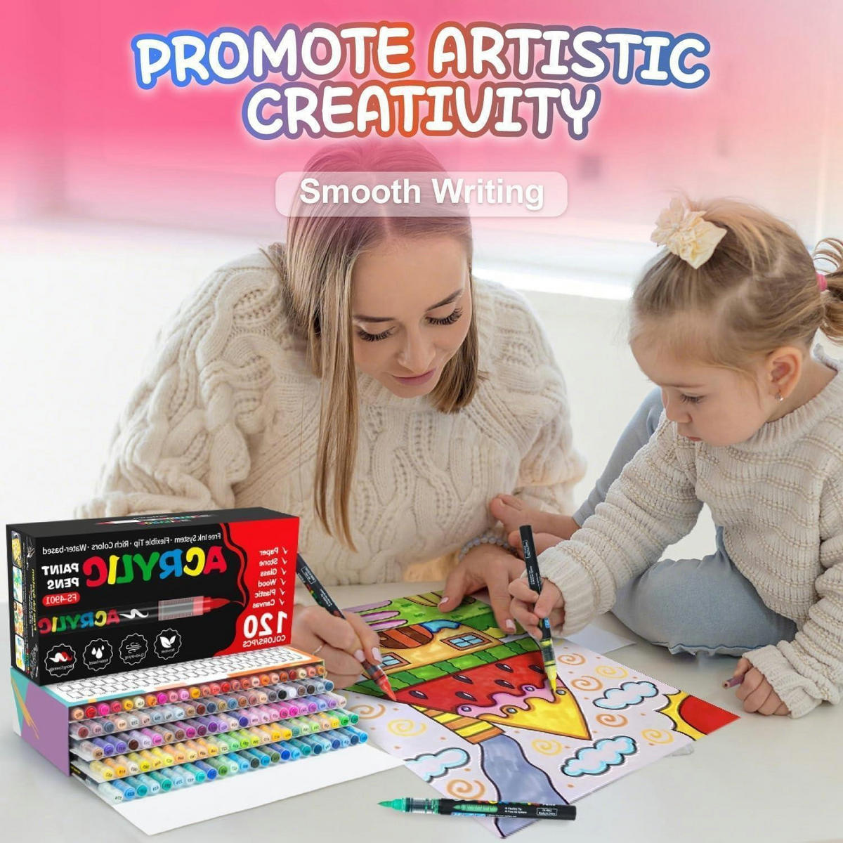 ACRYLSTIFTE Set 168 Farben - Multicolor, Kunststoff (10/10/15cm)