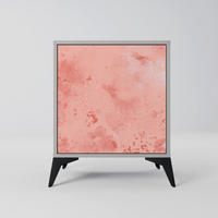 SIDEBOARD CRANE DANCE, Grau, 57,5x42x70,5 cm, Schwarze Metall-Sternfüße - Multicolor/Schwarz, Holzwerkstoff/Metall (57.5/70.5/42cm) - SpaceRebels
