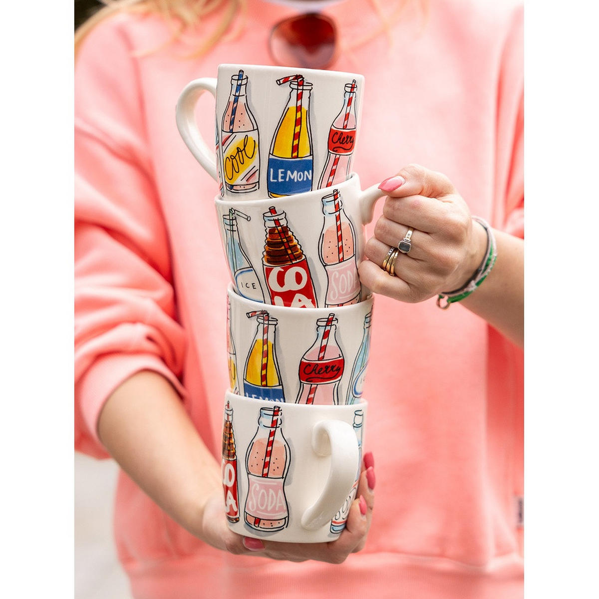 CAPPUCCINO-BECHER Soda in Bunt - 500 ml - Multicolor, Keramik (0.5L) - Blond Amsterdam