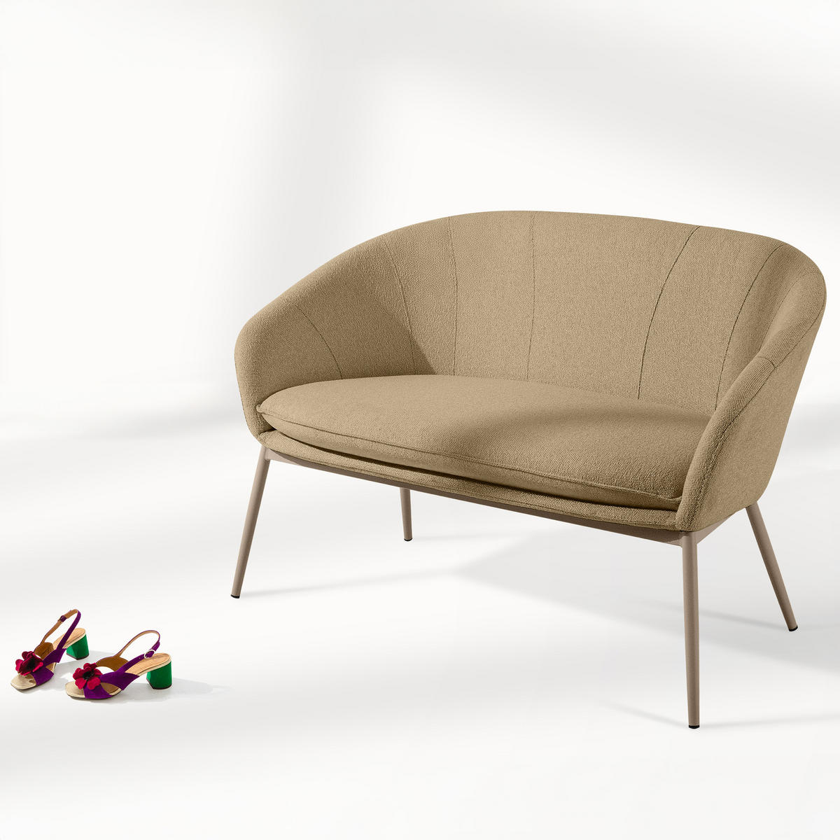 GARTENSOFA SOLIS Loungesofa, - Beige, Textil/Metall (118/76/66cm) - KONSIMO®
