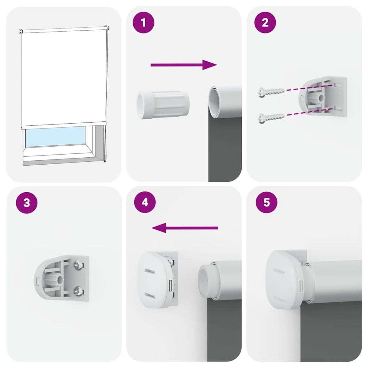 VERDUNKELUNGSROLLO 124,4/230 cm Stoffbreite 120 cm aus Polyester Creme - Weiß, Textil (120/230cm) - vidaXL