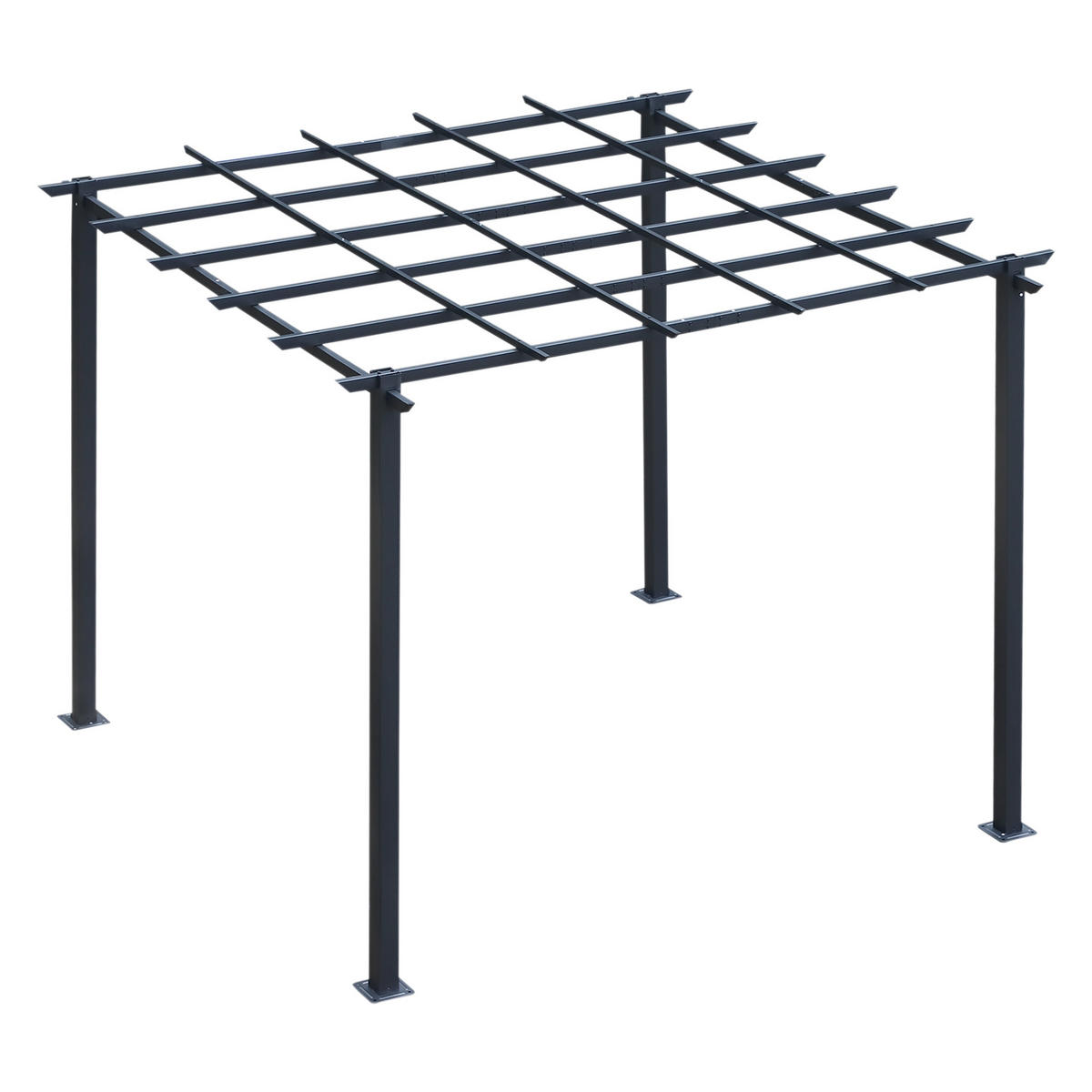 ROSENPAVILLON Pflanzbogen Rosenbogen Rankhilfe Garten Pavillon wetterfest Metall Schwarz 2,97 x 2,95 x 2,3 m - Schwarz, Metall (297/230/295cm)