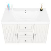 WASCHTISCH 78.5x46x46.8cm Weiß Mit 3 Schubladen & Waschbecken - Weiß, Holzwerkstoff (46/46.8/78.5cm) - FLIEKS