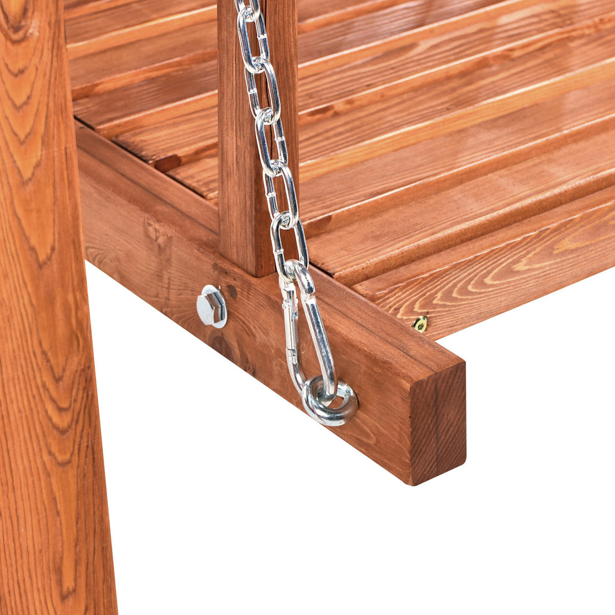 HOLLYWOODSCHAUKEL Braun Ficarella - Braun, Holz (203/186/132cm) - Beliani