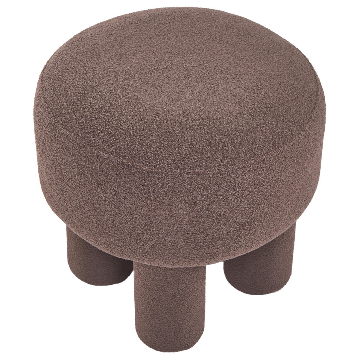 HOCKER Bouclé Braun Canby - Braun, Textil (43/38/43cm) - Beliani