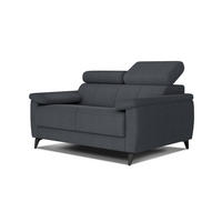 SOFA TAUNUS 2-Sitzer, graphitfarben - Schwarz/Graphitfarben, Holzwerkstoff/Textil (141/80/102cm) - Courtois Laville