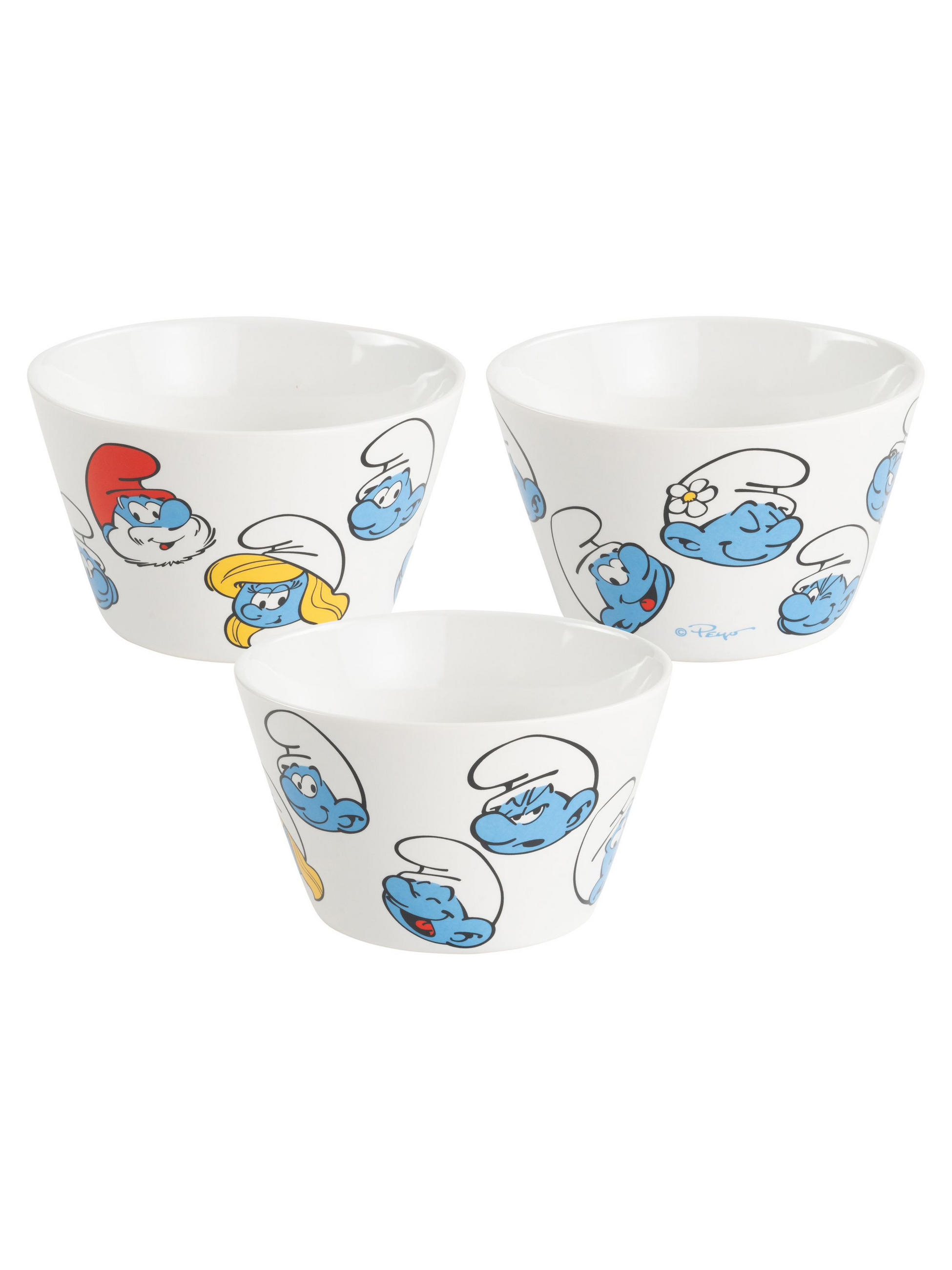 MÜSLISCHALE Die Schlümpfe Weiß 500 ml - Weiß, Keramik (14cm) - United Labels