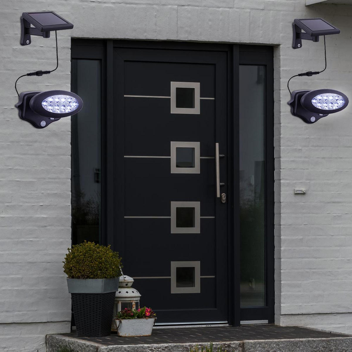 LED STRAHLER Solar Anthrazit Kunststoff - Anthrazit, Kunststoff (17/17/11.3cm) - Globo Lighting