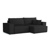 ECKSOFA MATT 255/153 cm rechts in Cord Schwarz - Schwarz, Holz/Holzwerkstoff (255/153cm) - Deine Möbel 24