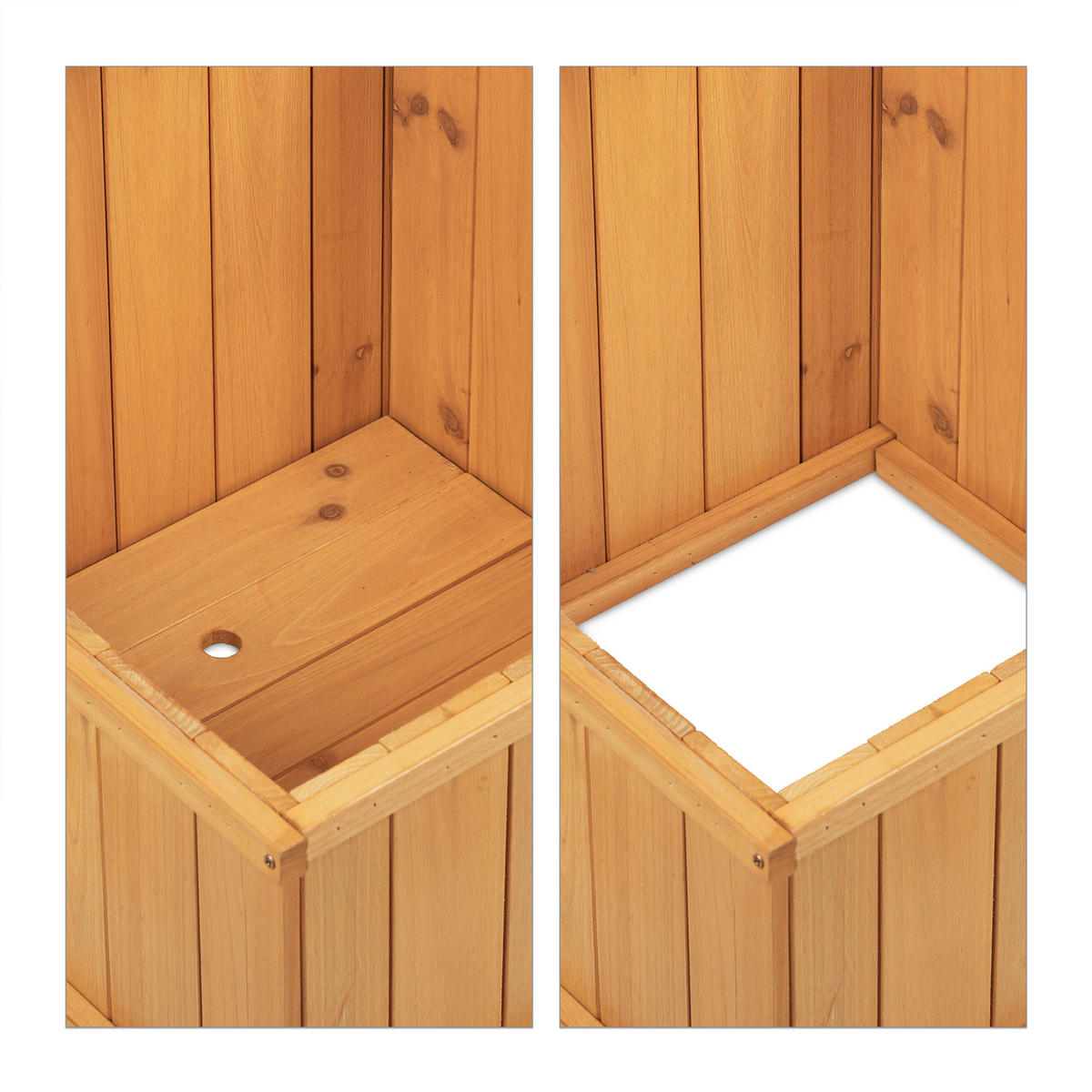 HOCHBEET - Hellbraun, Holz (81/61/81cm) - Relaxdays