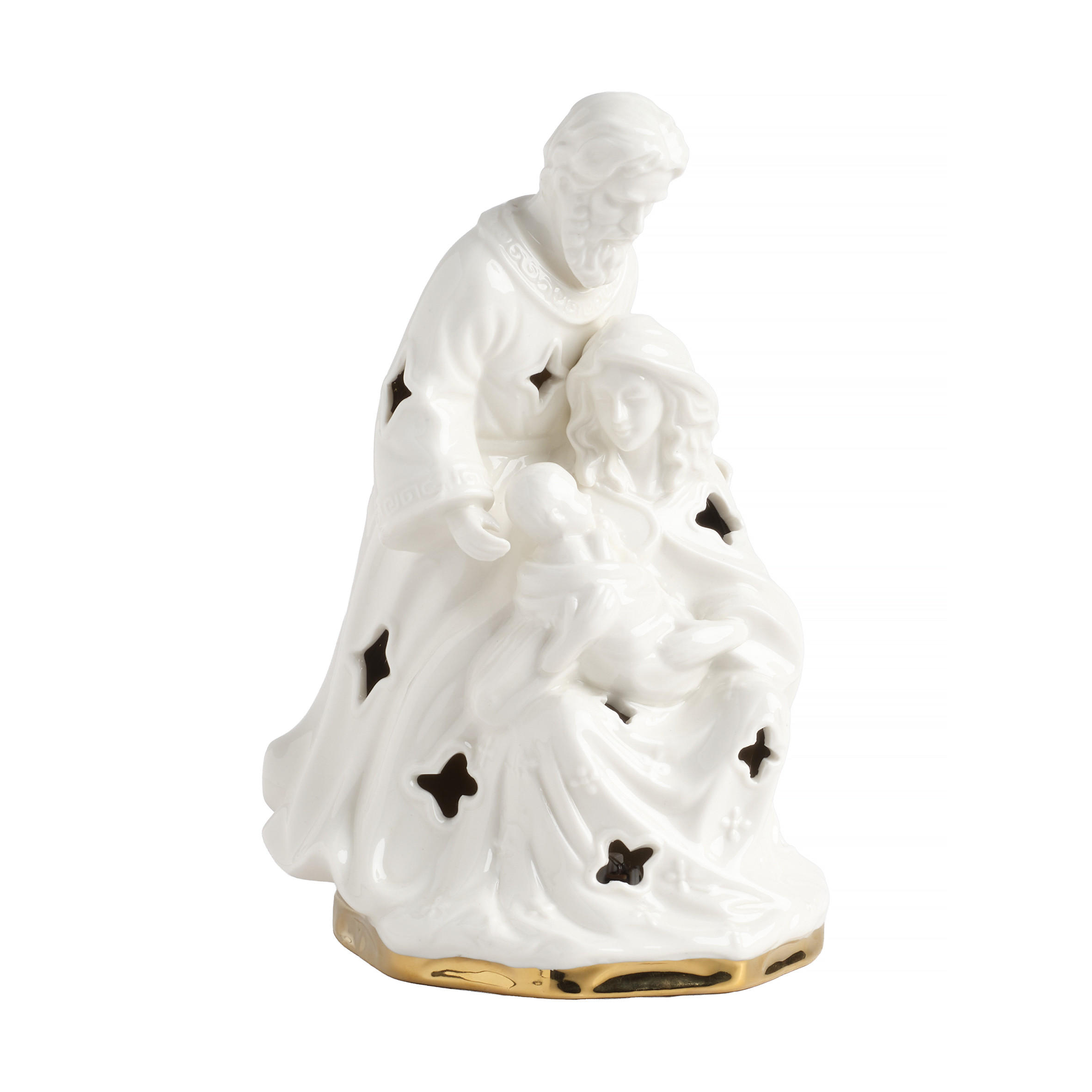 DEKOFIGUR Led SACRA, 24.5 x 16.5 x 15 cm, Gold, Beleuchtet Weihnachtsfigur, Weihnachtsdeko, Deko Wohnzimmer, Winter Christmas, XMAS Geschenk - Goldfarben, Keramik (16.5/24.5/15cm) - home&you