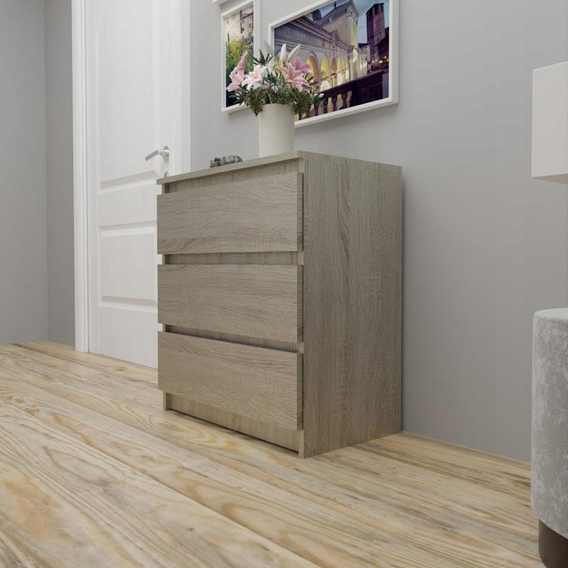 KOMMODE P3 EX3 Sonoma Eiche 70/40/77 cm - Sonoma Eiche, Holzwerkstoff (70/77/40cm) - Matkam Möbel