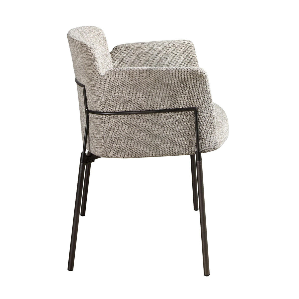 STUHL asymmetrisch Grau Stahl 66/54/77 cm - Grau, Textil/Metall (66/77/54cm) - ANGEL CERDA