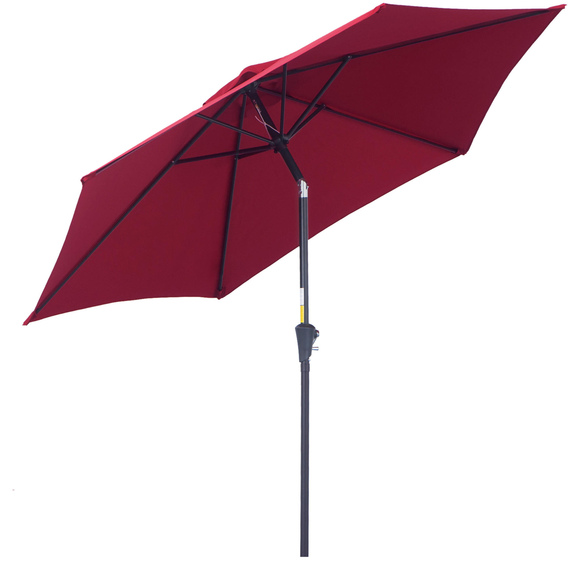 SONNENSCHIRM 260/260/235 cm rot aus Aluminium mit Handkurbel und Knickfunktion - Rot, Holzwerkstoff (260/260cm) - OKWISH