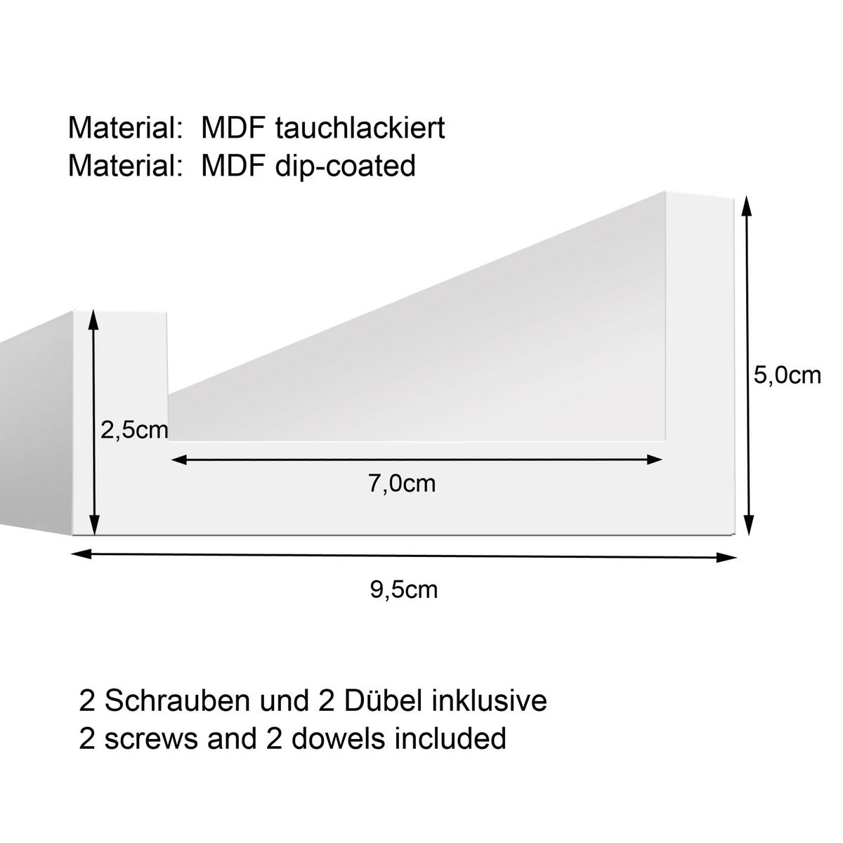 BILDERLEISTE 70 cm Weiß - Weiß, Holz (70/5/2cm) - artissimo