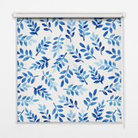 VNÚTORNÁ roleta - okenná roleta - roleta - 100x100 cm - Modré listy - modrá, plast (100/100/0.5cm) - TULUP