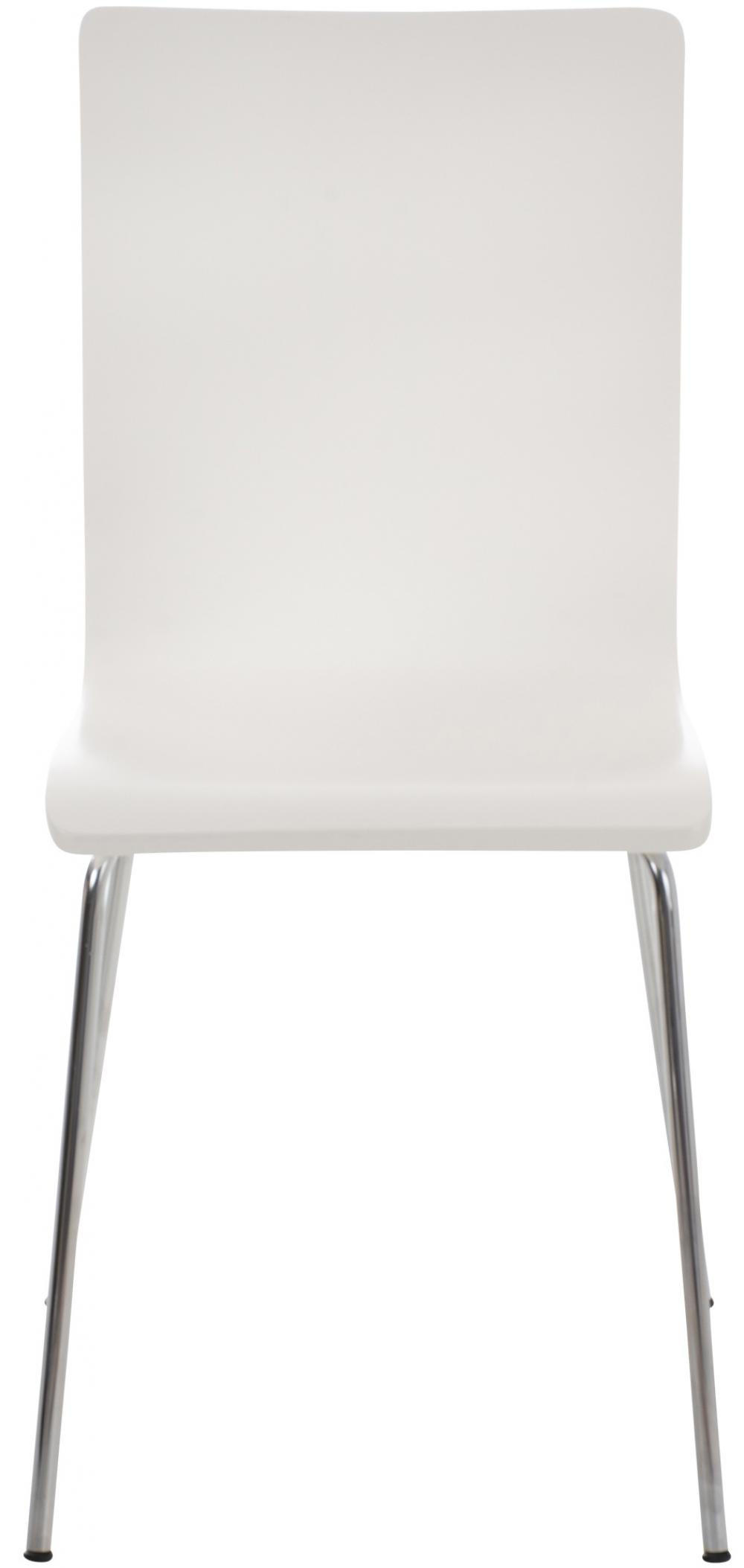 BESUCHERSTUHL Holz weiß - Chromfarben/Weiß, Holz/Metall (43/87/47cm) - CLP