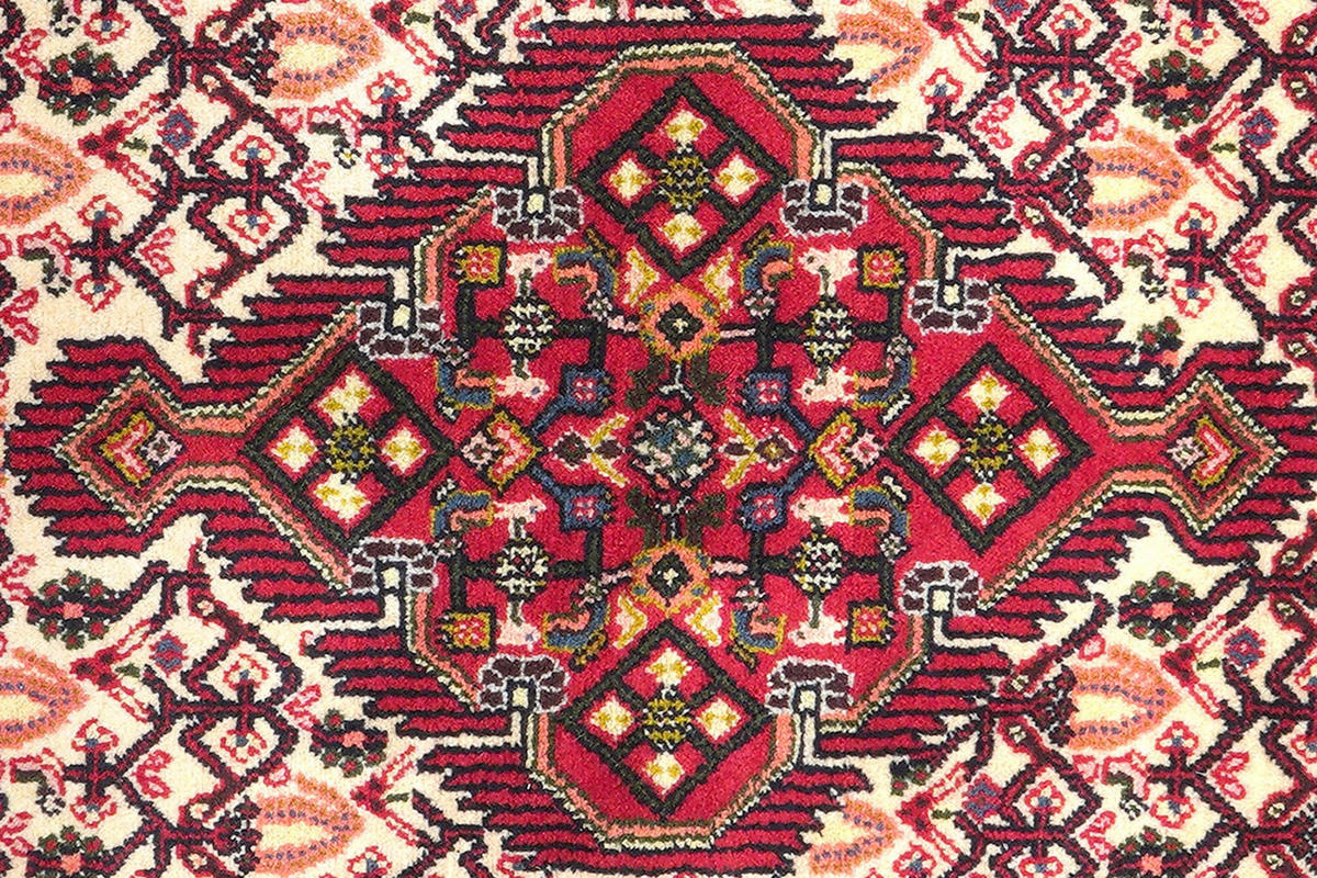 LÄUFER Orient handgeknüpft Assadabad Beige, Rot 195/81 cm Schurwolle - Beige/Rot, Textil (81/195cm) - Looma