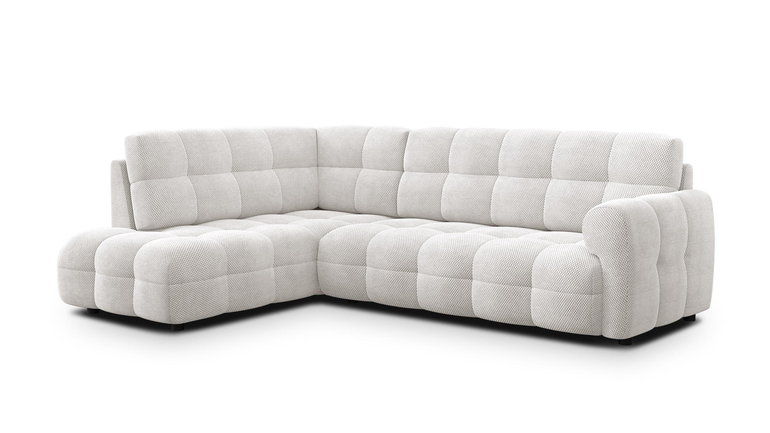 ECKSOFA MELLOW 5-Sitzer, creme - Creme/Schwarz, Holz/Textil (283/191cm) - Courtois Laville